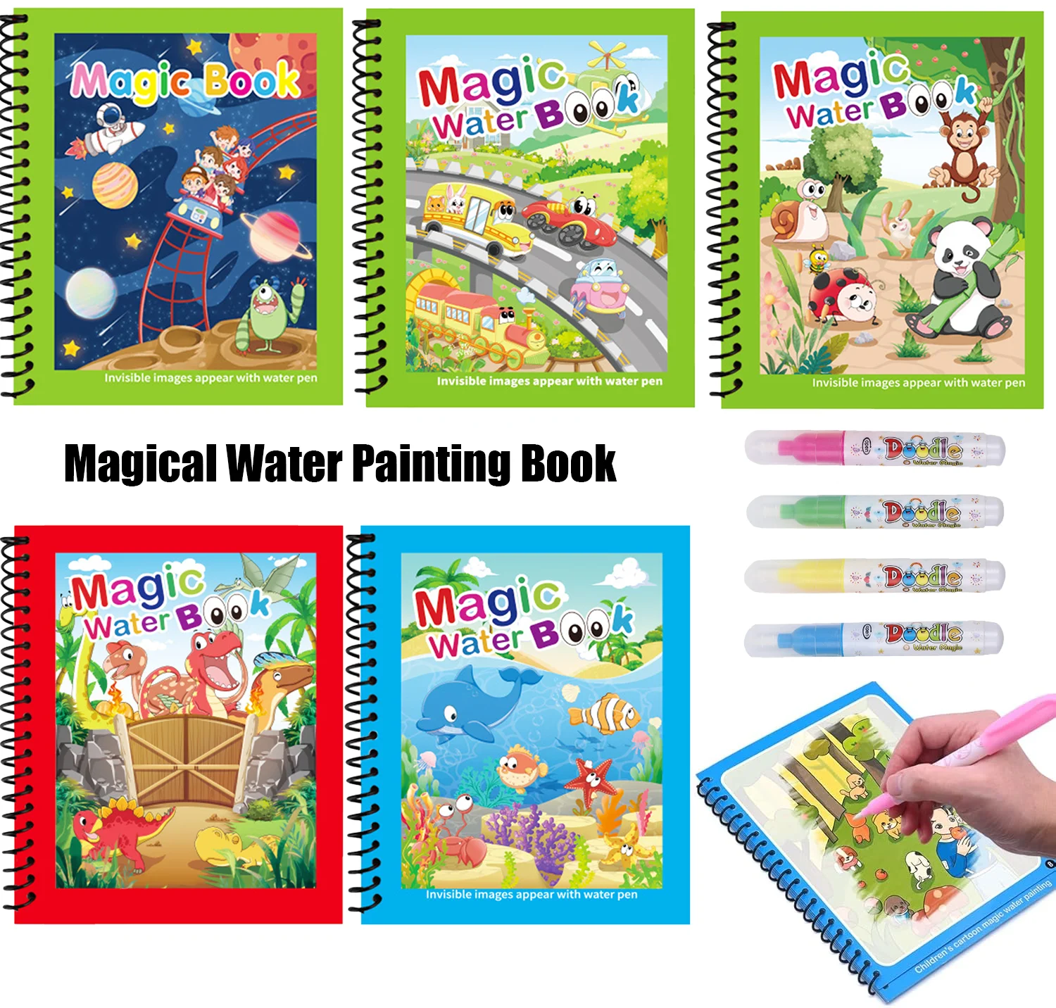 Reusable Water Magic Coloring Book - 1 قطعة كتب رسم مائية سحرية