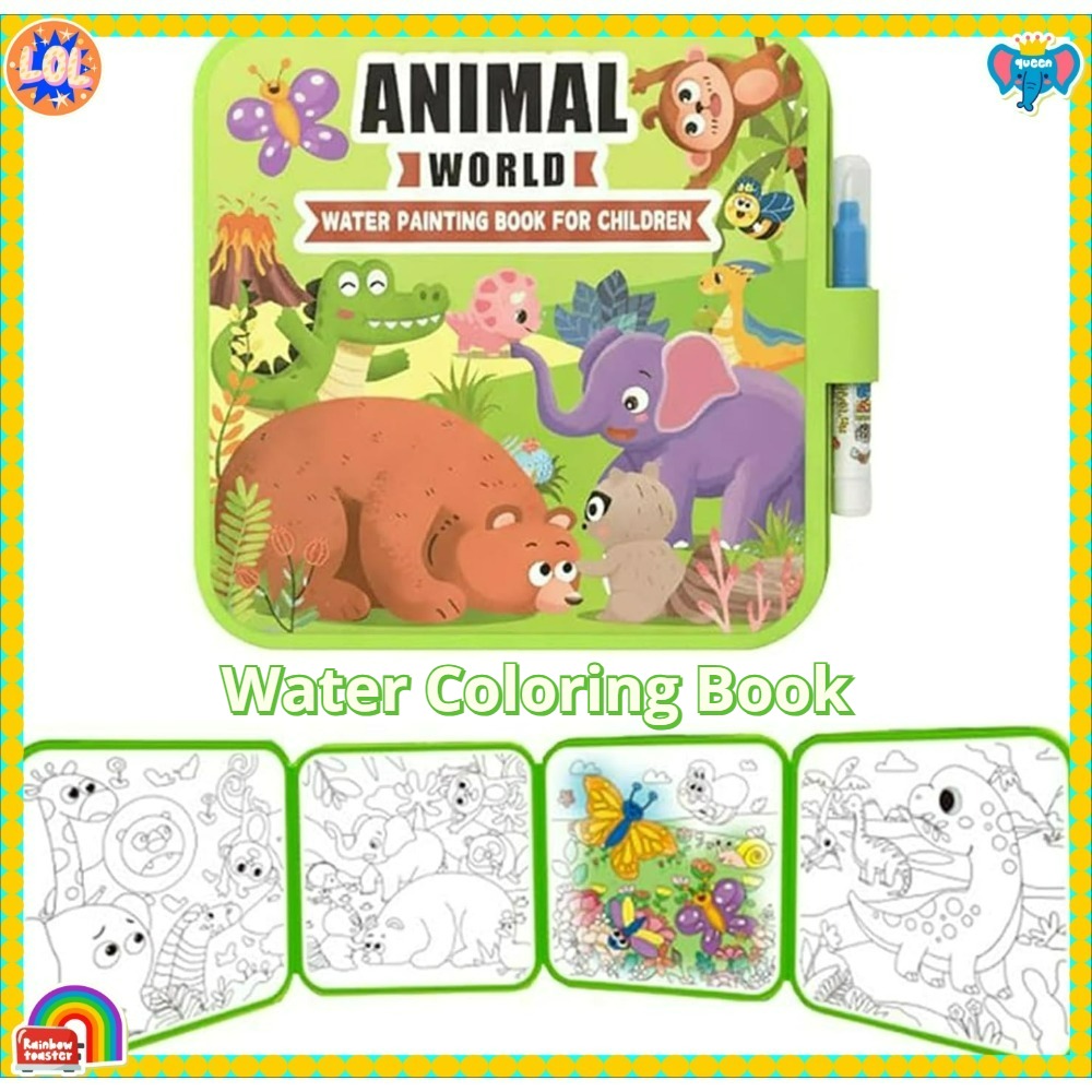Reusable Water Magic Coloring Book - مجموعة كتب تلوين مائية سحرية مع