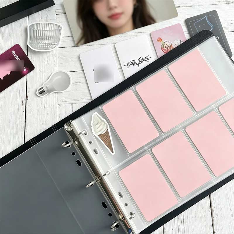 Kpop Photo Card Binder 3 Inch - ألبوم صور مقاوم للماء بـ 7