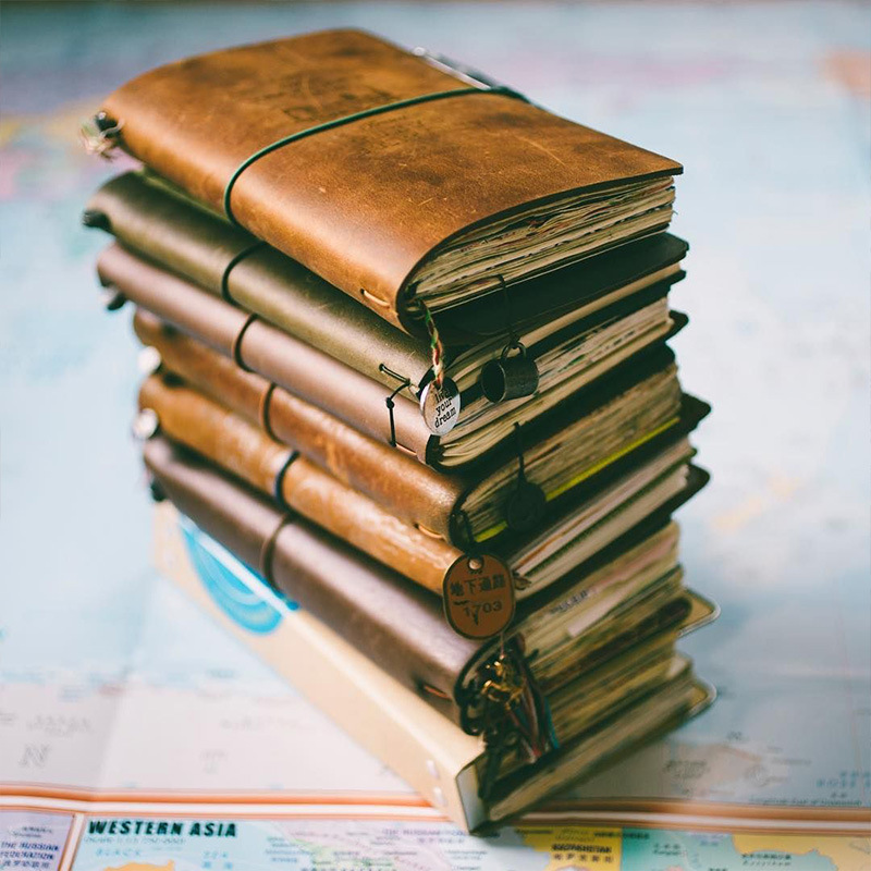 Vintage Leather Journal Notebook - معيبة الرجعية دفتر بغلاف من الجلد