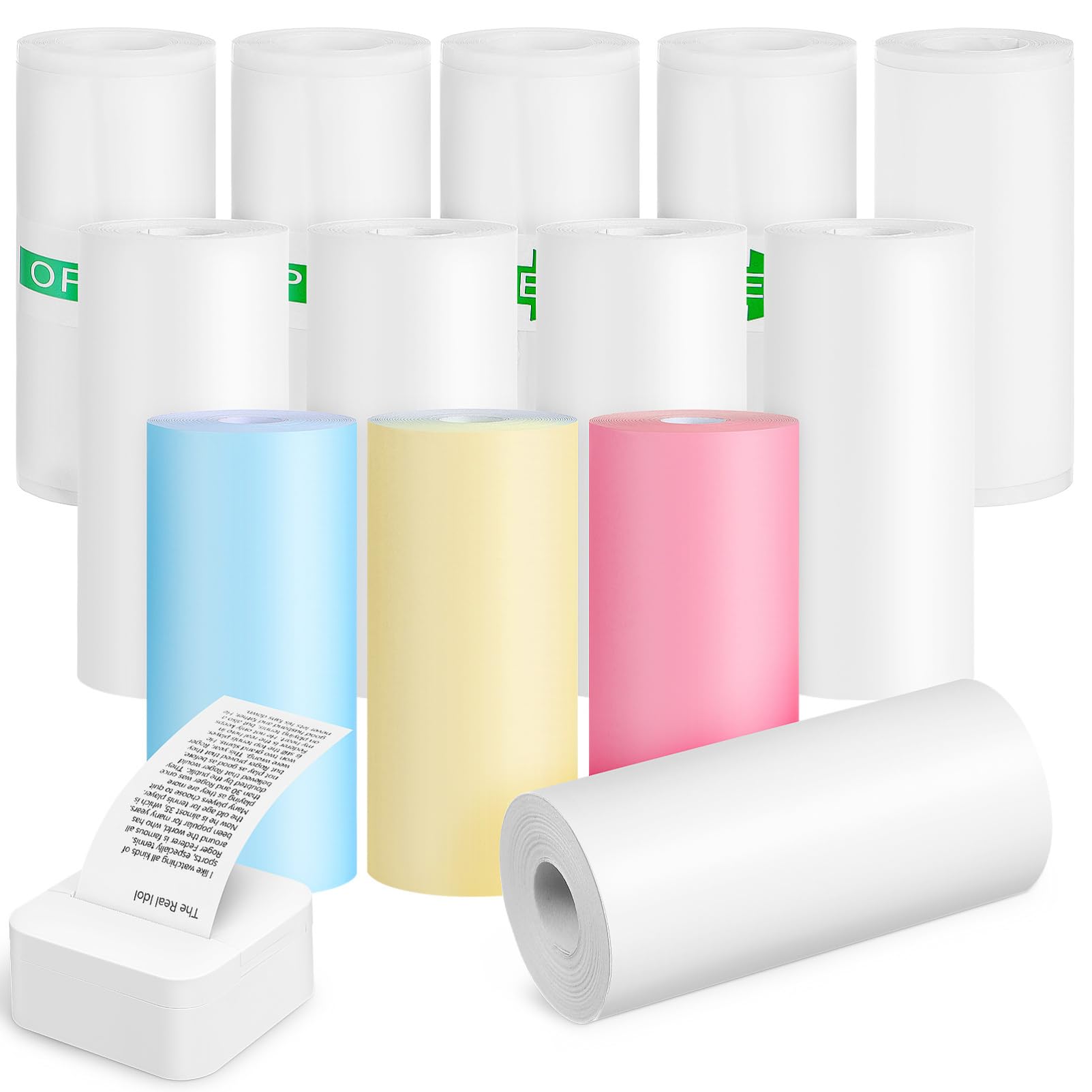 Mini Pocket Thermal Printer Paper Roll - ورق طابعة حرارية صغيرة، 13 لفة،