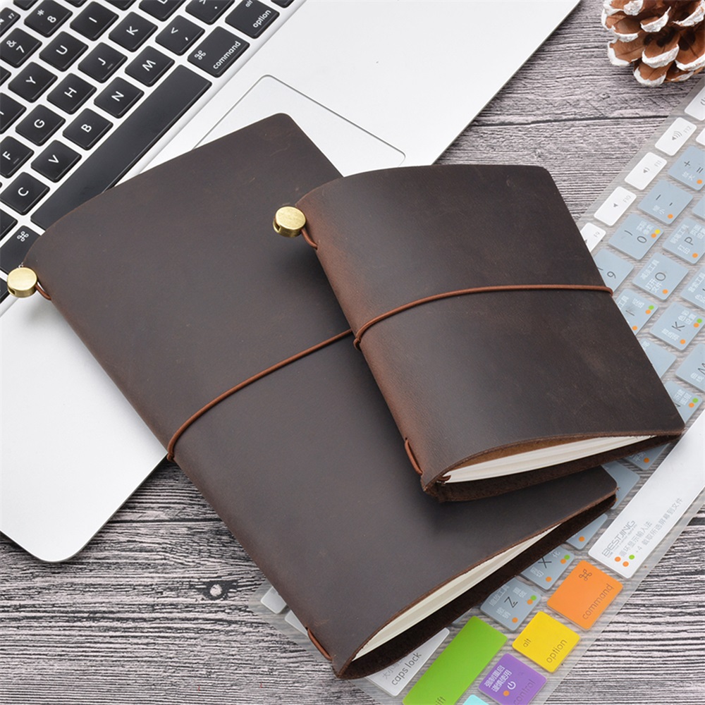 Vintage Leather Journal Notebook - دفتر مسافر من الجلد الطبيعي يمكنك