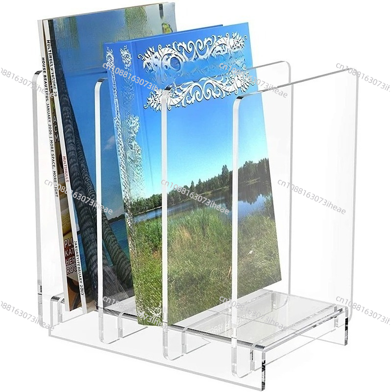 Clear Acrylic Book Stand Holder - حامل مجلات من الأكريليك الشفاف ومنظم