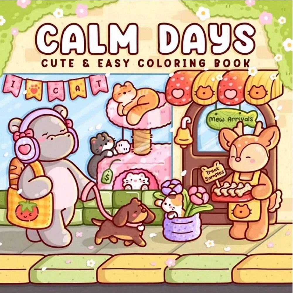 Adult Coloring Book Stress Relief - كتاب تلوين لطيف لتخفيف التوتر برسومات