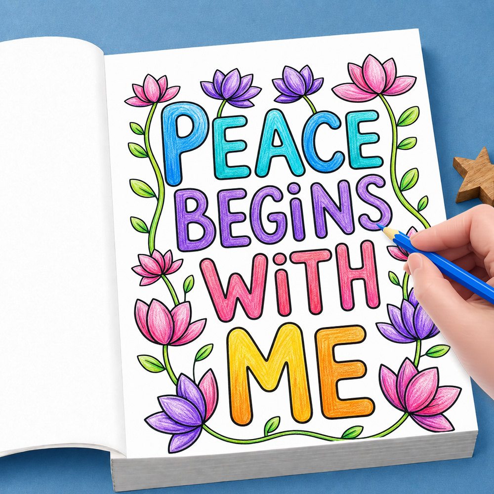 Adult Coloring Book Stress Relief - كتاب تلوين للبالغين للصحة النفسية مكون