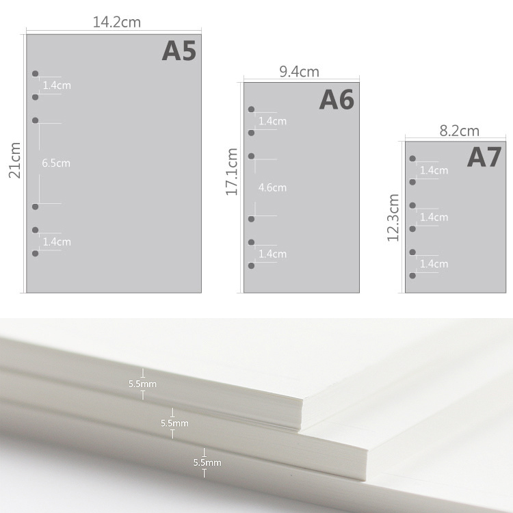 A5 Spiral Dotted Grid Notebook - دفتر ملاحظات A5 A6A7 بـ 45