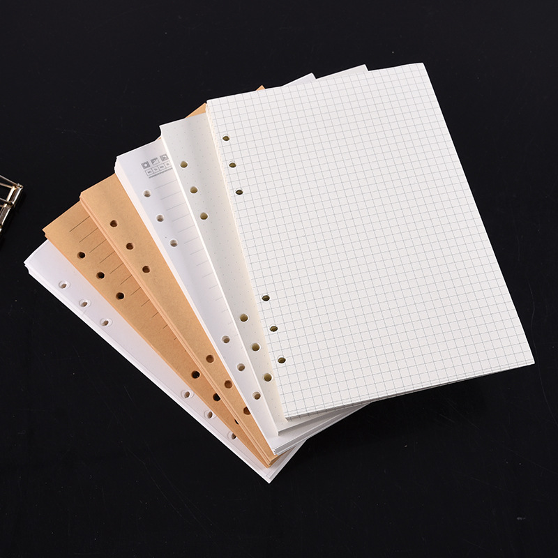 A5 Spiral Dotted Grid Notebook - A5 A6 A7 أسود كرافت أبيض