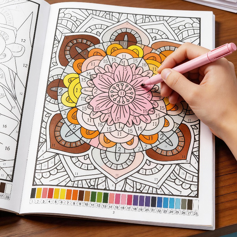 Adult Coloring Book Stress Relief - كتاب تلوين للبالغين بتصاميم حيوانات/نباتات لتخفيف