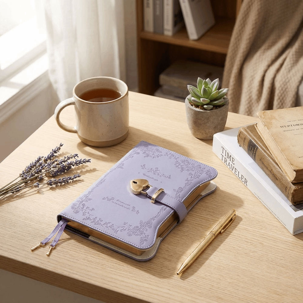 دفتر ملاحظات B6 بقفل للخصوصية  - مراجعة Vintage Leather Journal Notebook وسعره