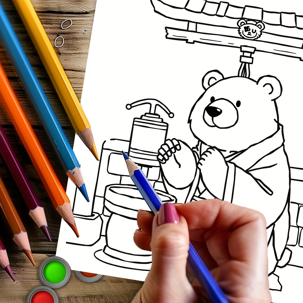 28 صفحة من كتاب تلوين الدب الل - مراجعة Adult Coloring Book Stress Relief وسعره