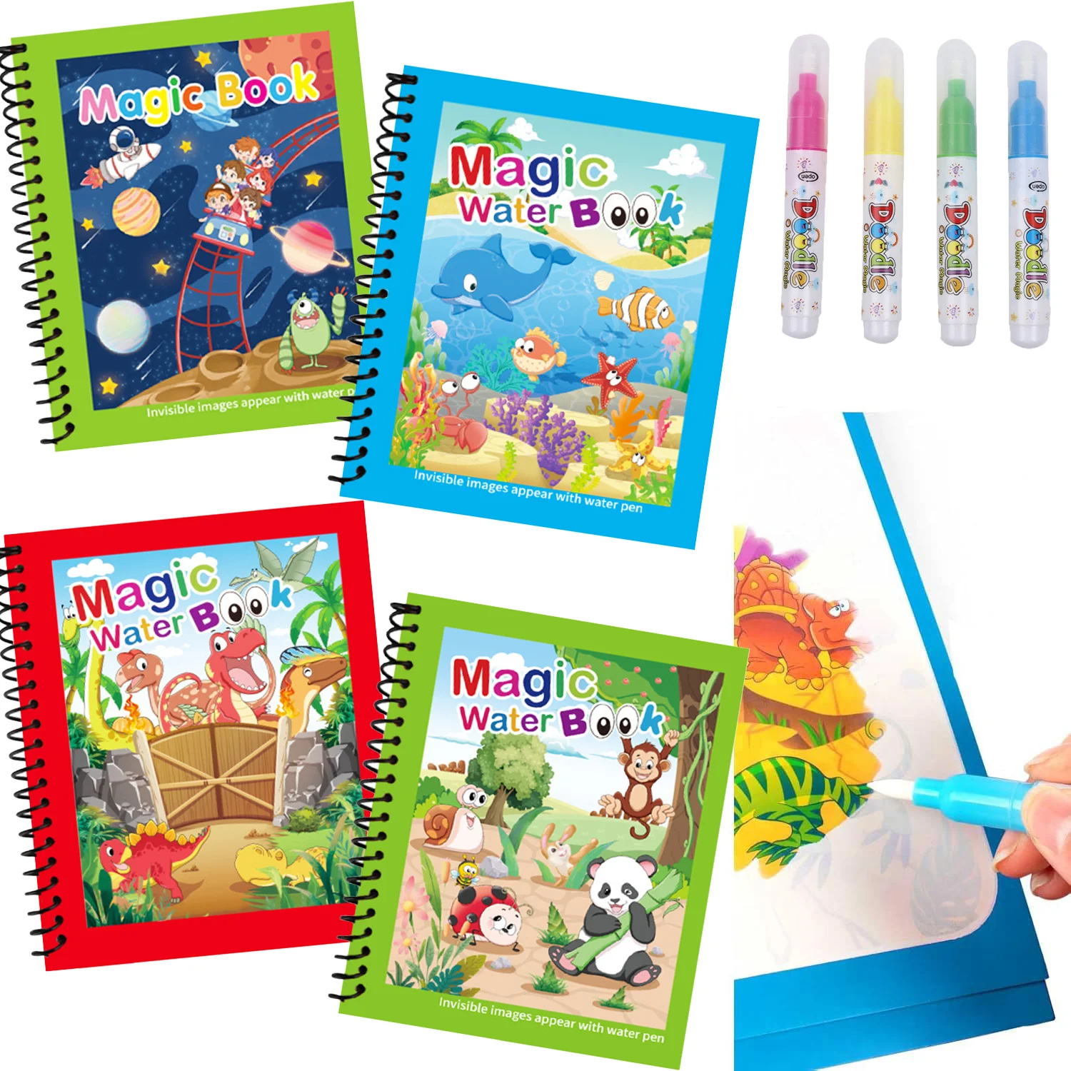 كتاب الرسم المائي السحري القاب - مراجعة Reusable Water Magic Coloring Book وسعره