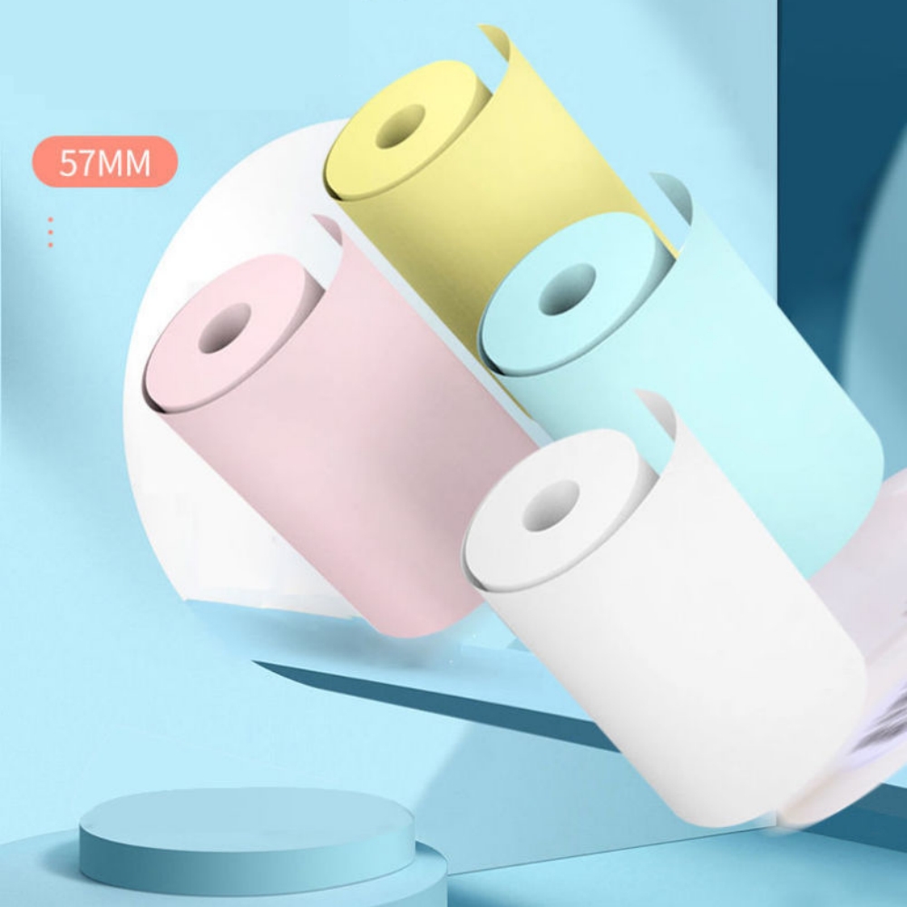 57x25 مللي متر ورق حراري ملصق  - مراجعة Mini Pocket Thermal Printer Paper Roll وسعره