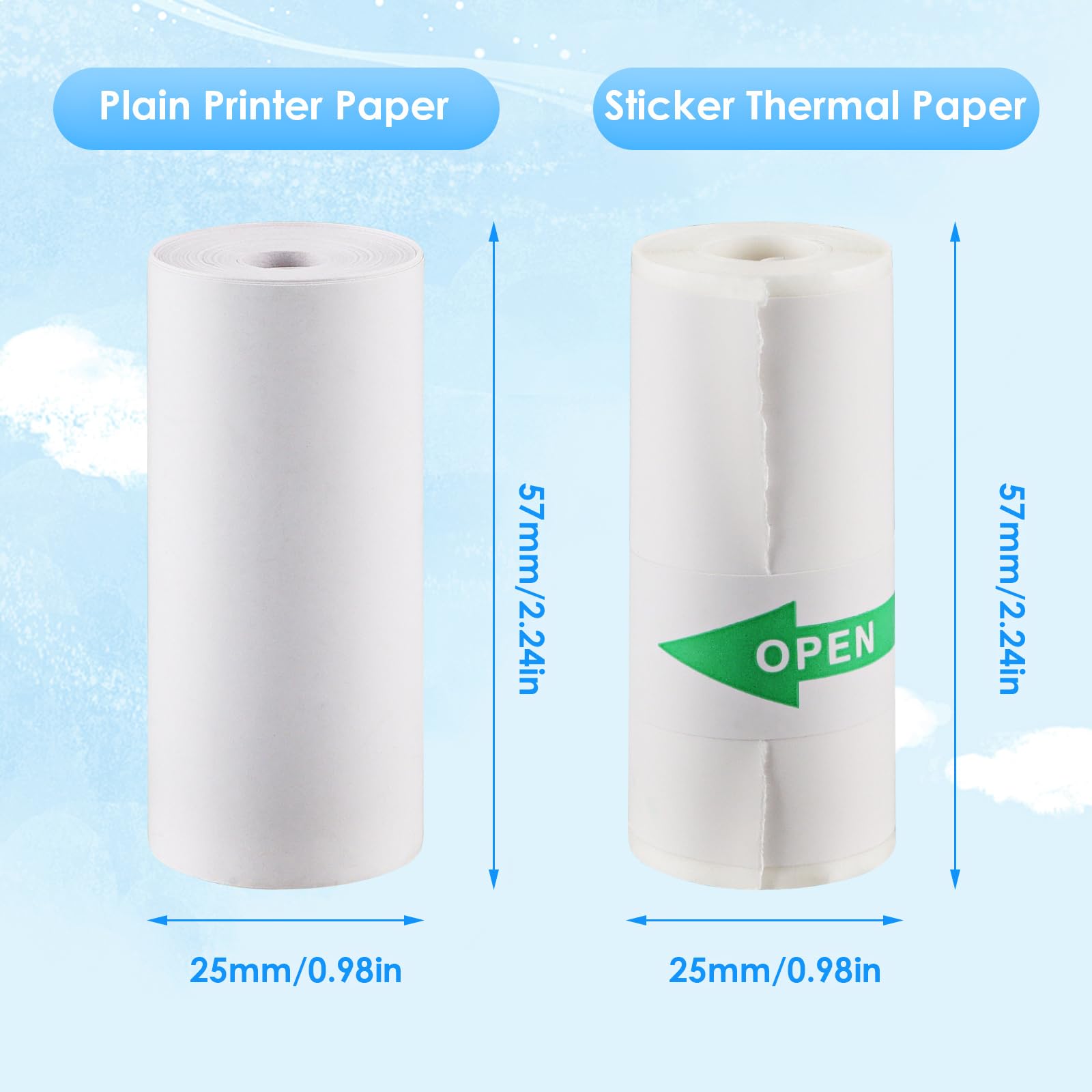 10 لفات من ورق الطباعة الحراري - مراجعة Mini Pocket Thermal Printer Paper Roll وسعره