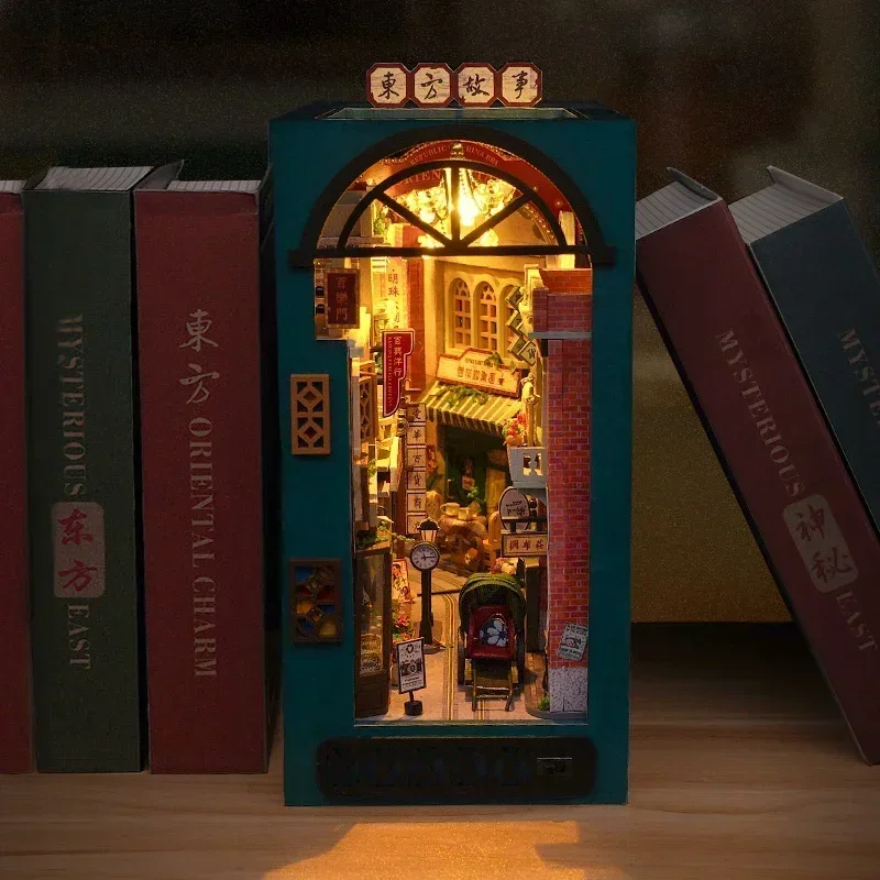 رف كتب خشبي يدوي الصنع بتصميم  - مراجعة Diy Wooden Book Nook Kit Shelf Insert وسعره