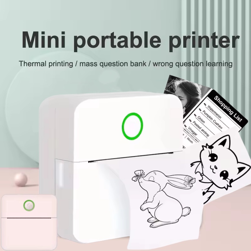 طابعة محمولة صغيرة بدون حبر لص - مراجعة Mini Pocket Thermal Printer Paper Roll وسعره