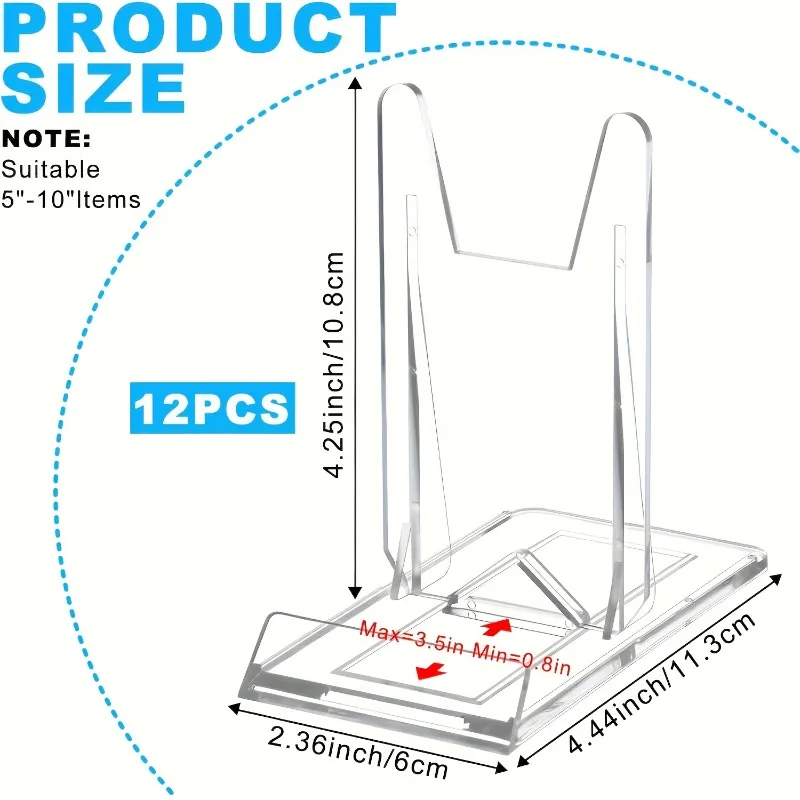 5/12 قطعة من حوامل العرض الشفا - مراجعة Clear Acrylic Book Stand Holder وسعره