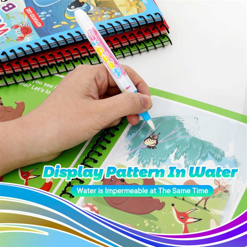 ألعاب مونتيسوري كتاب تلوين قاب - مراجعة Reusable Water Magic Coloring Book وسعره