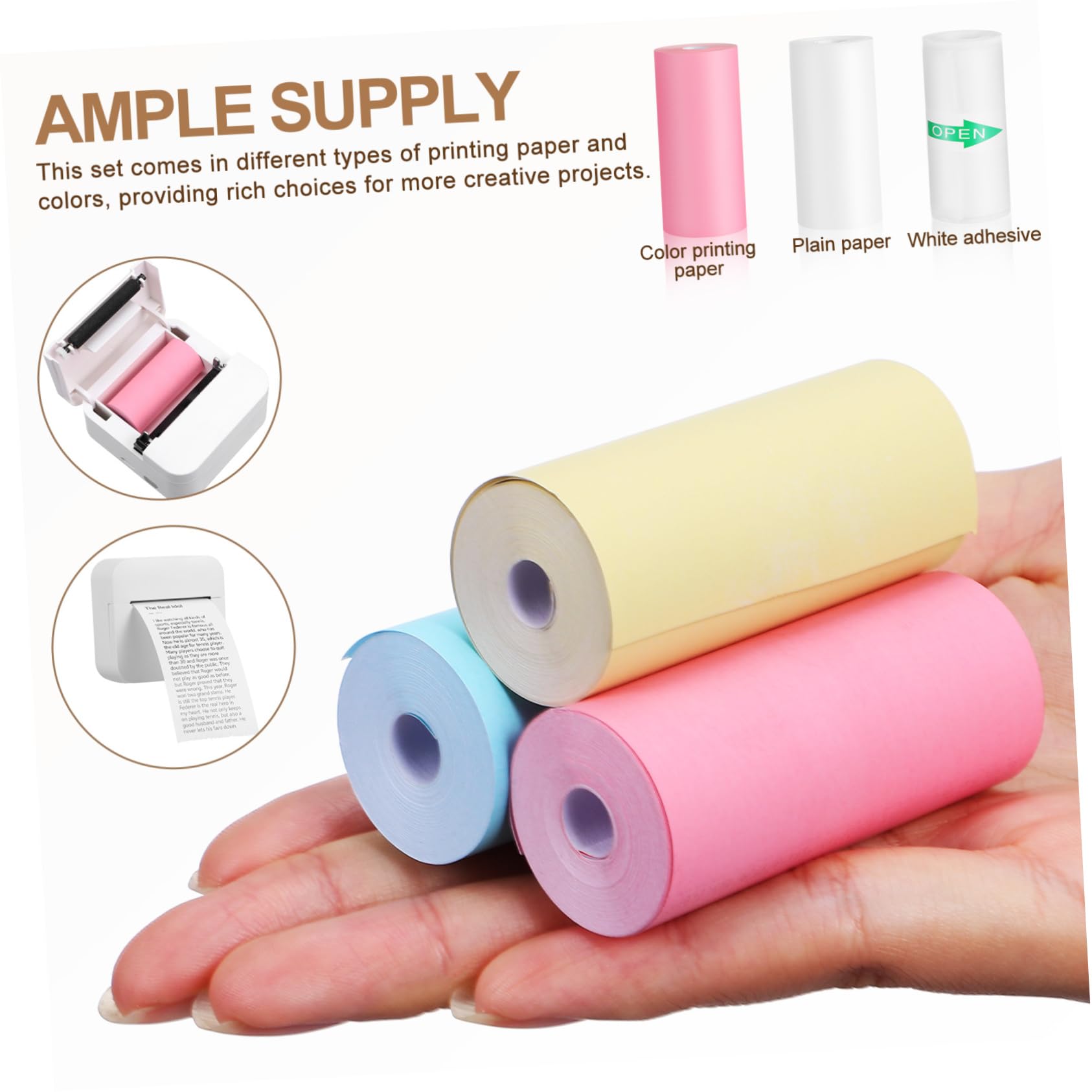 ورق طابعة حرارية صغيرة، 13 لفة - مراجعة Mini Pocket Thermal Printer Paper Roll وسعره