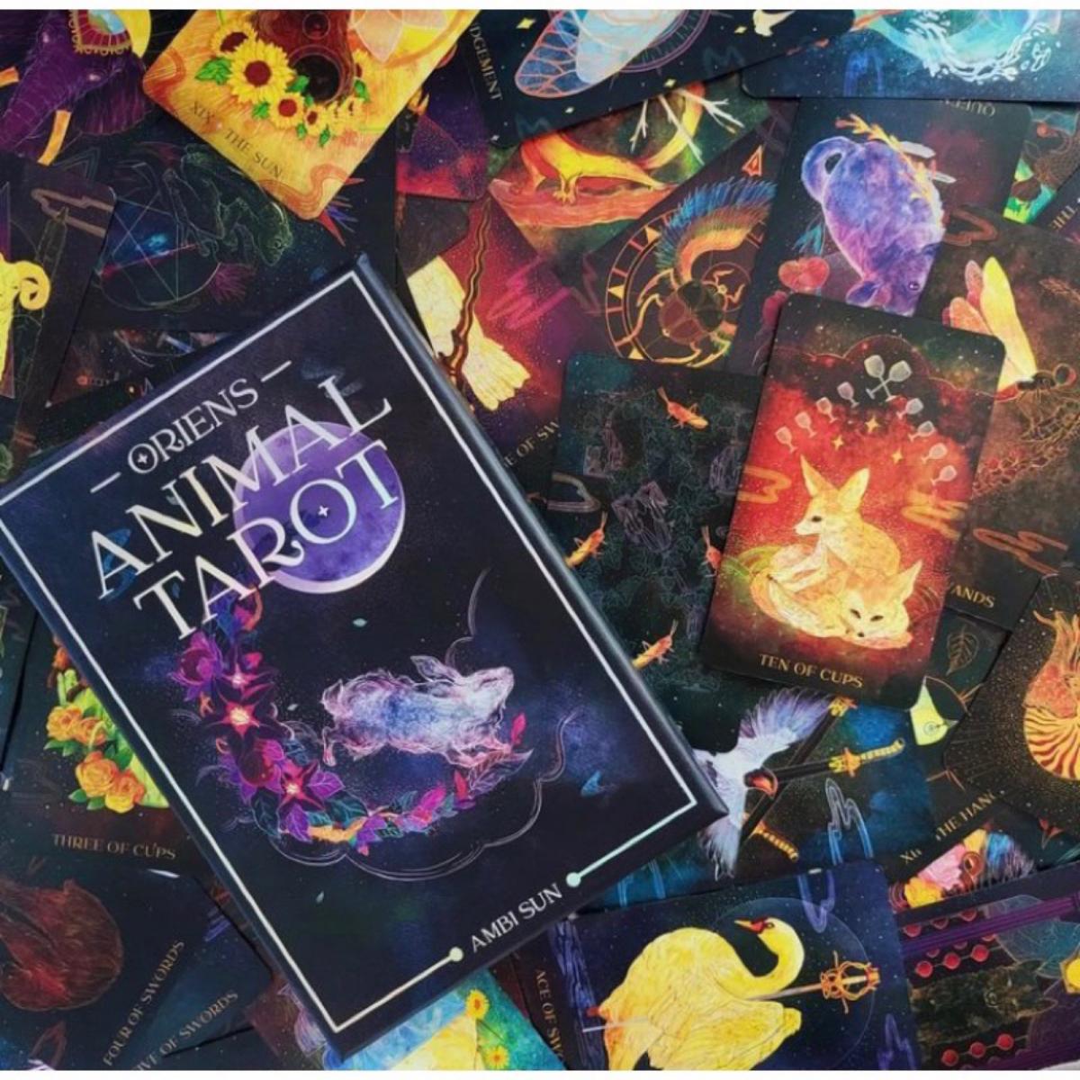 12x7 سم أورينز أنيمال تاروت 78 - مراجعة Tarot Deck With Guidebook وسعره