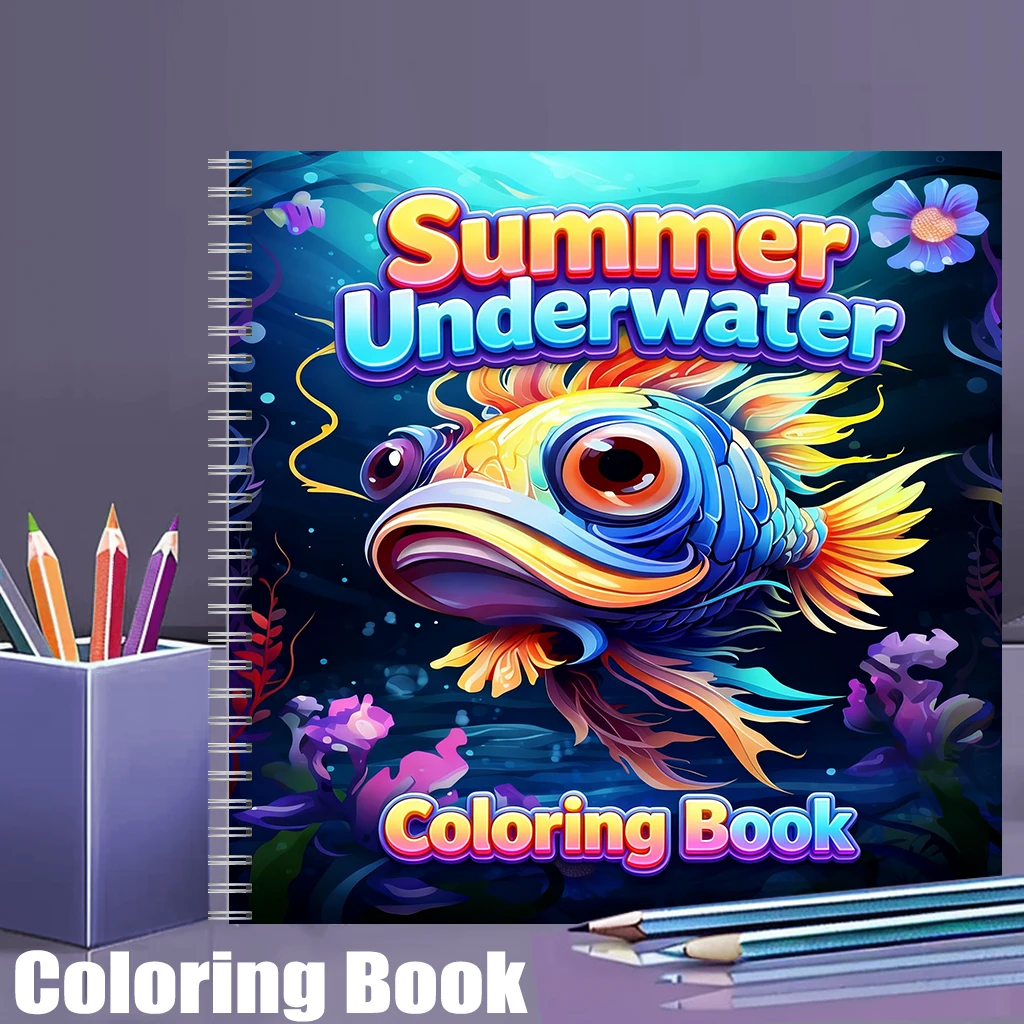 كتاب تلوين صيفي تحت الماء للبا - مراجعة Adult Coloring Book Stress Relief وسعره