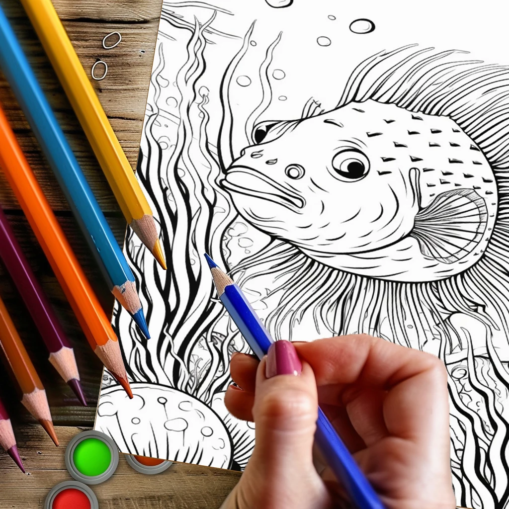 كتاب تلوين صيفي تحت الماء للبا - مراجعة Adult Coloring Book Stress Relief وسعره