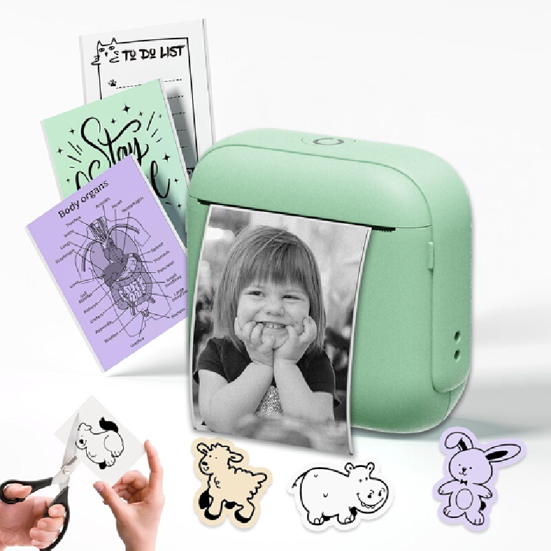 طابعة حرارية صغيرة محمولة بدون - مراجعة Mini Pocket Thermal Printer Paper Roll وسعره