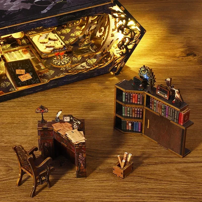 طقم رفوف كتب خشبية صغيرة بتصمي - مراجعة Diy Wooden Book Nook Kit Shelf Insert وسعره